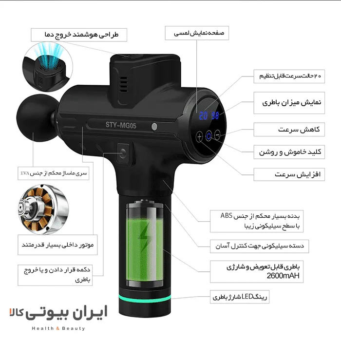 ماساژور تفنگی سایکل تیری مدل MG 05 - Image 2